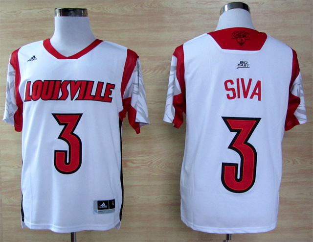NCAA  Louisville Cardinals 3 Peyton Siva White College Basketball Jersey